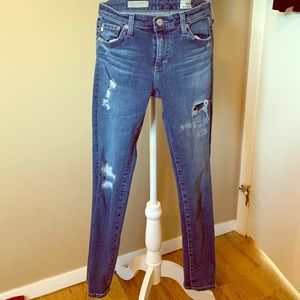Adriano Goldscmied shredded ankle legging jean
